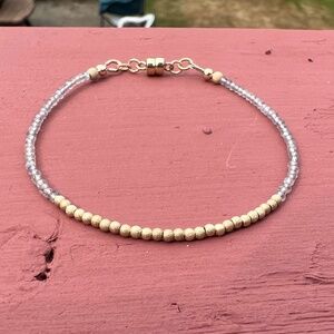 Handmade Canadian Labradorite Bracelet 14k Yellow Gold Filled , Magnetic Clasp